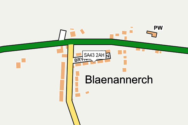 SA43 2AH map - OS OpenMap – Local (Ordnance Survey)