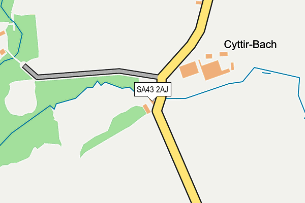 SA43 2AJ map - OS OpenMap – Local (Ordnance Survey)