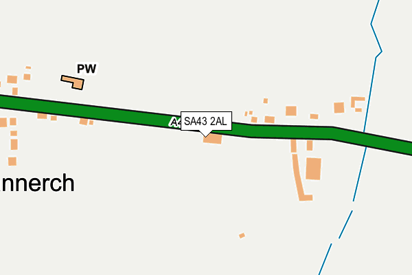 SA43 2AL map - OS OpenMap – Local (Ordnance Survey)