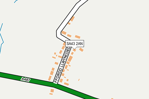 SA43 2AN map - OS OpenMap – Local (Ordnance Survey)