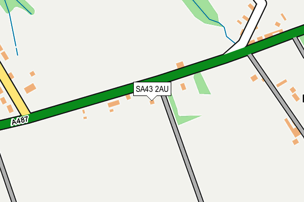 SA43 2AU map - OS OpenMap – Local (Ordnance Survey)