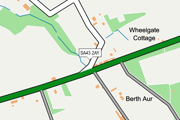 SA43 2AY map - OS OpenMap – Local (Ordnance Survey)