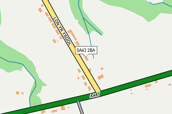 SA43 2BA map - OS OpenMap – Local (Ordnance Survey)