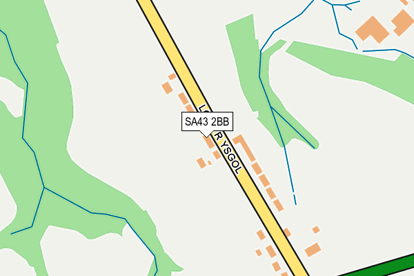 SA43 2BB map - OS OpenMap – Local (Ordnance Survey)