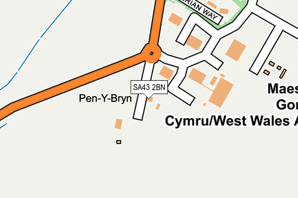 SA43 2BN map - OS OpenMap – Local (Ordnance Survey)