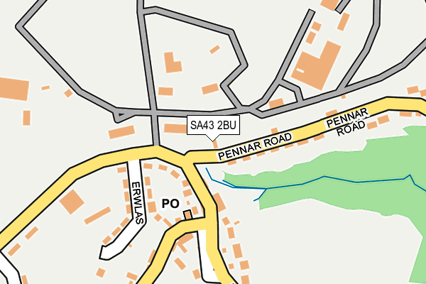 SA43 2BU map - OS OpenMap – Local (Ordnance Survey)