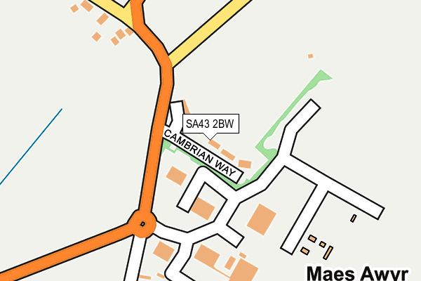 SA43 2BW map - OS OpenMap – Local (Ordnance Survey)