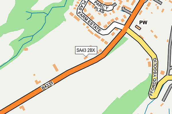 SA43 2BX map - OS OpenMap – Local (Ordnance Survey)