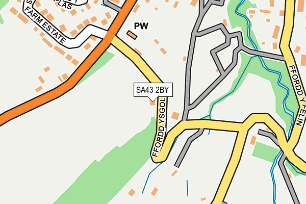 SA43 2BY map - OS OpenMap – Local (Ordnance Survey)