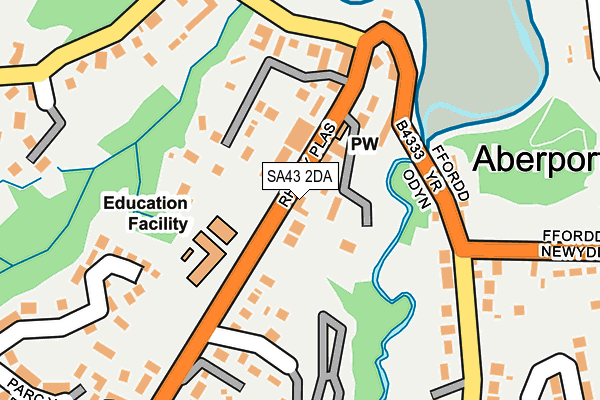 SA43 2DA map - OS OpenMap – Local (Ordnance Survey)