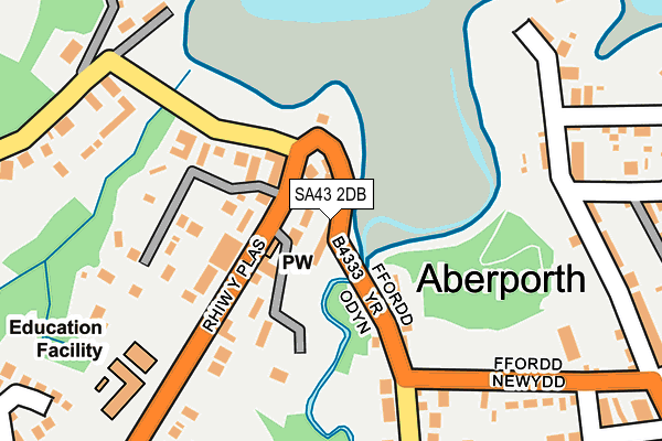 SA43 2DB map - OS OpenMap – Local (Ordnance Survey)