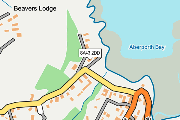 SA43 2DD map - OS OpenMap – Local (Ordnance Survey)