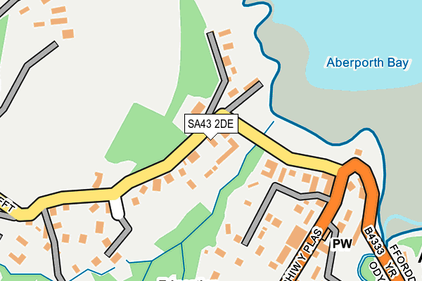 SA43 2DE map - OS OpenMap – Local (Ordnance Survey)