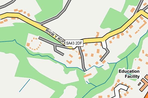 SA43 2DF map - OS OpenMap – Local (Ordnance Survey)