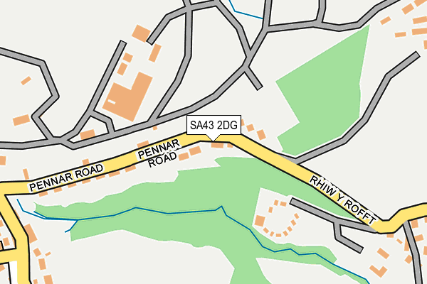 SA43 2DG map - OS OpenMap – Local (Ordnance Survey)