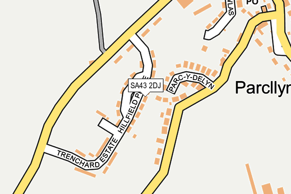 SA43 2DJ map - OS OpenMap – Local (Ordnance Survey)