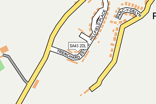 SA43 2DL map - OS OpenMap – Local (Ordnance Survey)