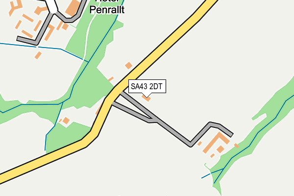 SA43 2DT map - OS OpenMap – Local (Ordnance Survey)