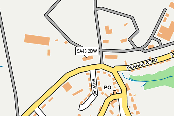 SA43 2DW map - OS OpenMap – Local (Ordnance Survey)