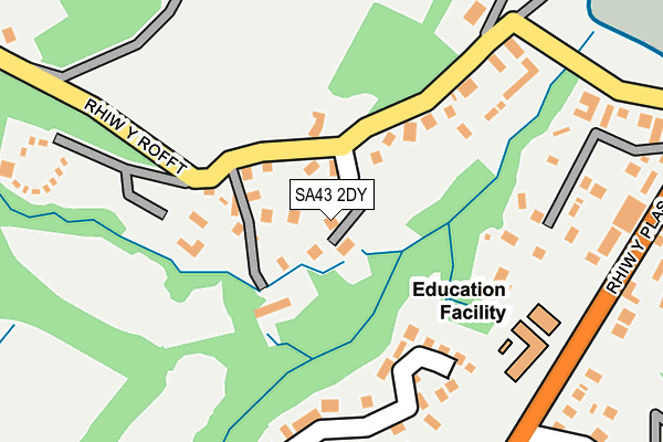 SA43 2DY map - OS OpenMap – Local (Ordnance Survey)