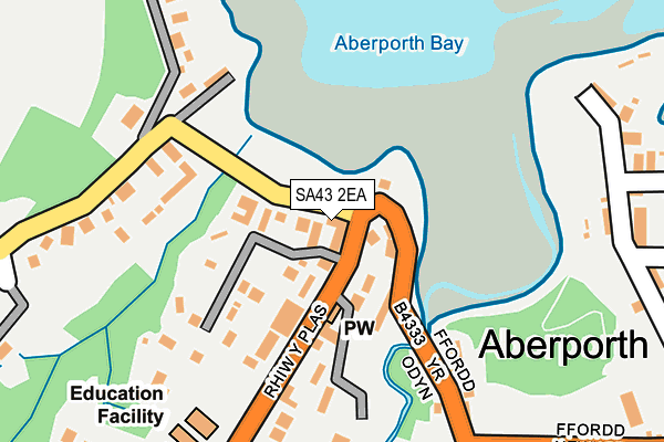 SA43 2EA map - OS OpenMap – Local (Ordnance Survey)