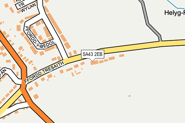 SA43 2EB map - OS OpenMap – Local (Ordnance Survey)