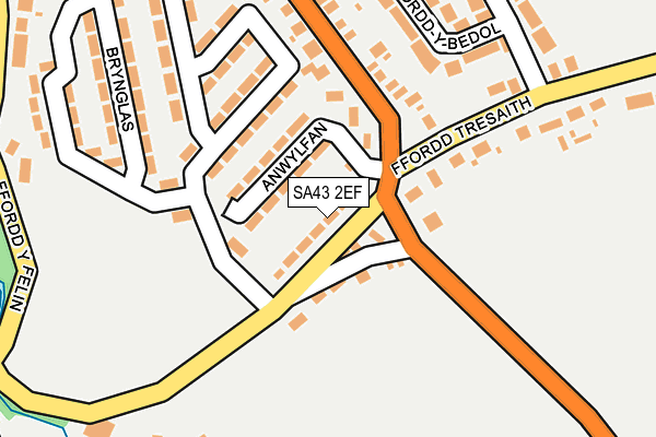 SA43 2EF map - OS OpenMap – Local (Ordnance Survey)