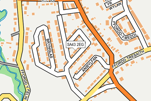 SA43 2EG map - OS OpenMap – Local (Ordnance Survey)