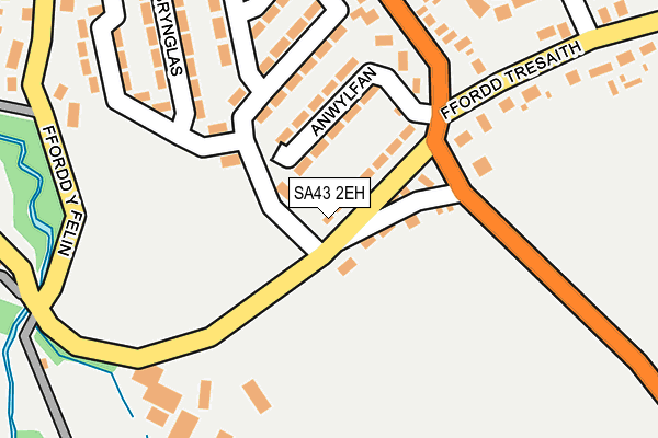 SA43 2EH map - OS OpenMap – Local (Ordnance Survey)