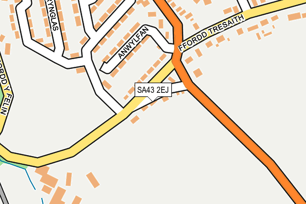 SA43 2EJ map - OS OpenMap – Local (Ordnance Survey)