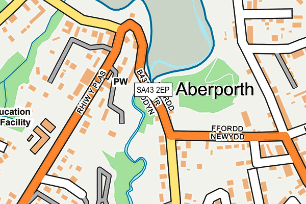 SA43 2EP map - OS OpenMap – Local (Ordnance Survey)