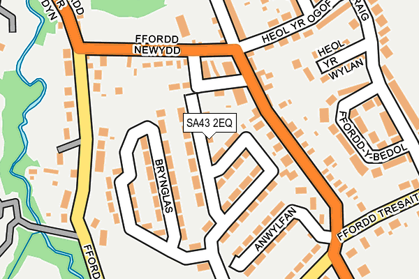 SA43 2EQ map - OS OpenMap – Local (Ordnance Survey)