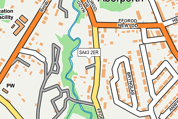 SA43 2ER map - OS OpenMap – Local (Ordnance Survey)