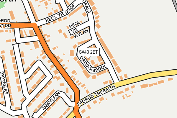 SA43 2ET map - OS OpenMap – Local (Ordnance Survey)
