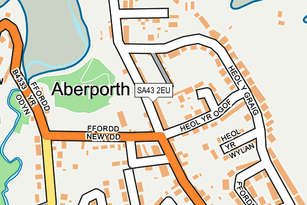 SA43 2EU map - OS OpenMap – Local (Ordnance Survey)