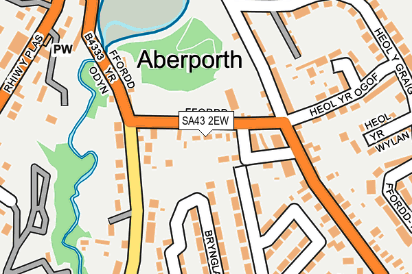 SA43 2EW map - OS OpenMap – Local (Ordnance Survey)