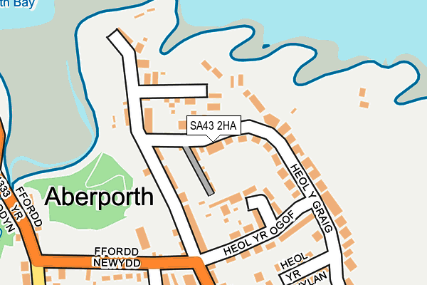 SA43 2HA map - OS OpenMap – Local (Ordnance Survey)
