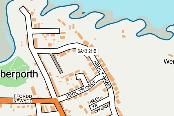 SA43 2HB map - OS OpenMap – Local (Ordnance Survey)
