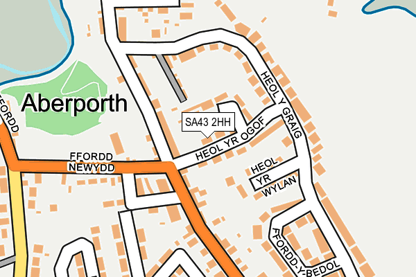 SA43 2HH map - OS OpenMap – Local (Ordnance Survey)