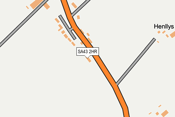 SA43 2HR map - OS OpenMap – Local (Ordnance Survey)