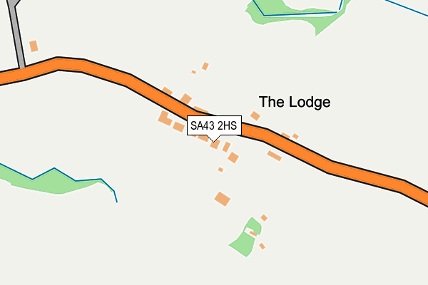 SA43 2HS map - OS OpenMap – Local (Ordnance Survey)