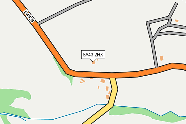 SA43 2HX map - OS OpenMap – Local (Ordnance Survey)