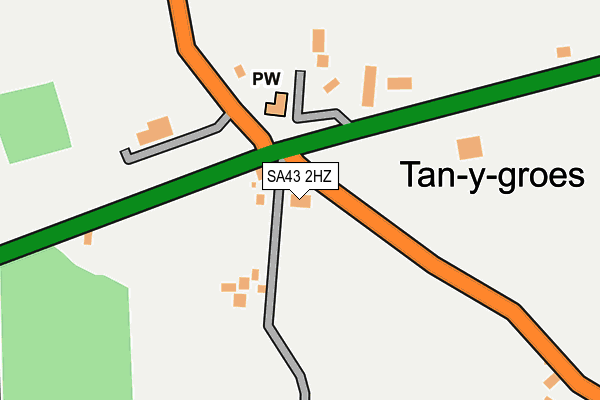 SA43 2HZ map - OS OpenMap – Local (Ordnance Survey)