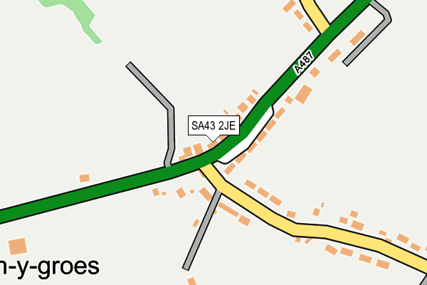 SA43 2JE map - OS OpenMap – Local (Ordnance Survey)