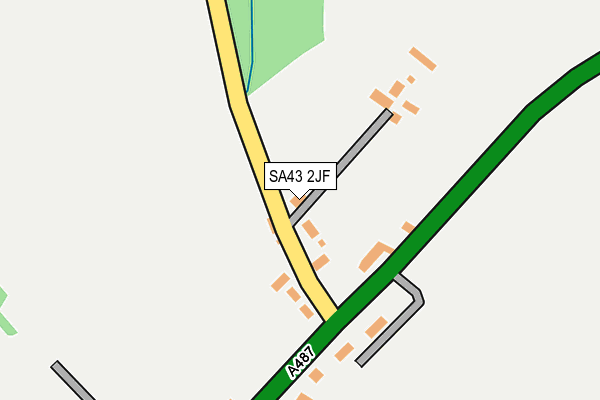 SA43 2JF map - OS OpenMap – Local (Ordnance Survey)