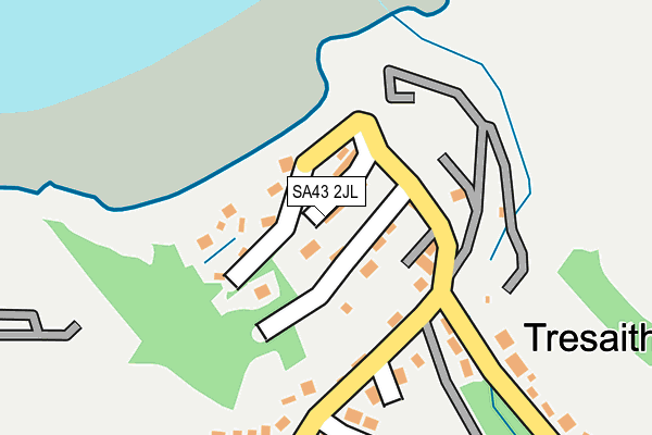 SA43 2JL map - OS OpenMap – Local (Ordnance Survey)