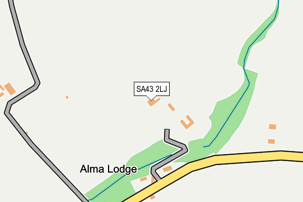 SA43 2LJ map - OS OpenMap – Local (Ordnance Survey)