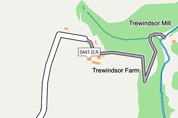 SA43 2LN map - OS OpenMap – Local (Ordnance Survey)