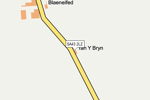 SA43 2LZ map - OS OpenMap – Local (Ordnance Survey)