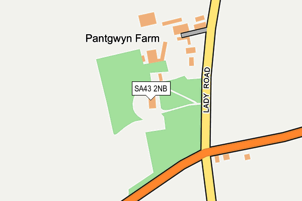 SA43 2NB map - OS OpenMap – Local (Ordnance Survey)
